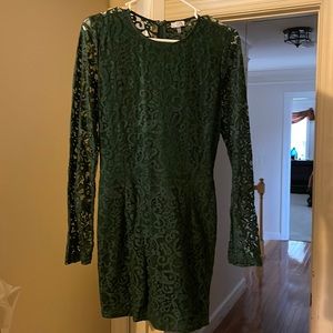 Dark green lace dress (back side above waist is completely see through lace)